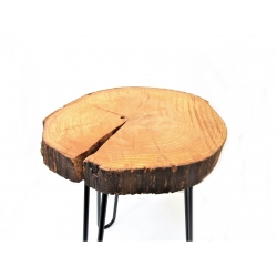 Stolik podręczny z plastra drewna dębowego